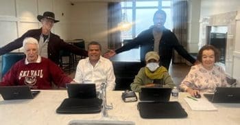 Six people in computer classes